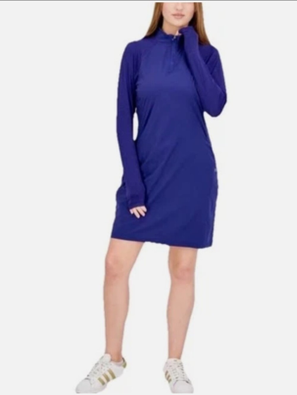 Hurley Women's Long-Sleeve Mock Neck Dress in Deep Blue